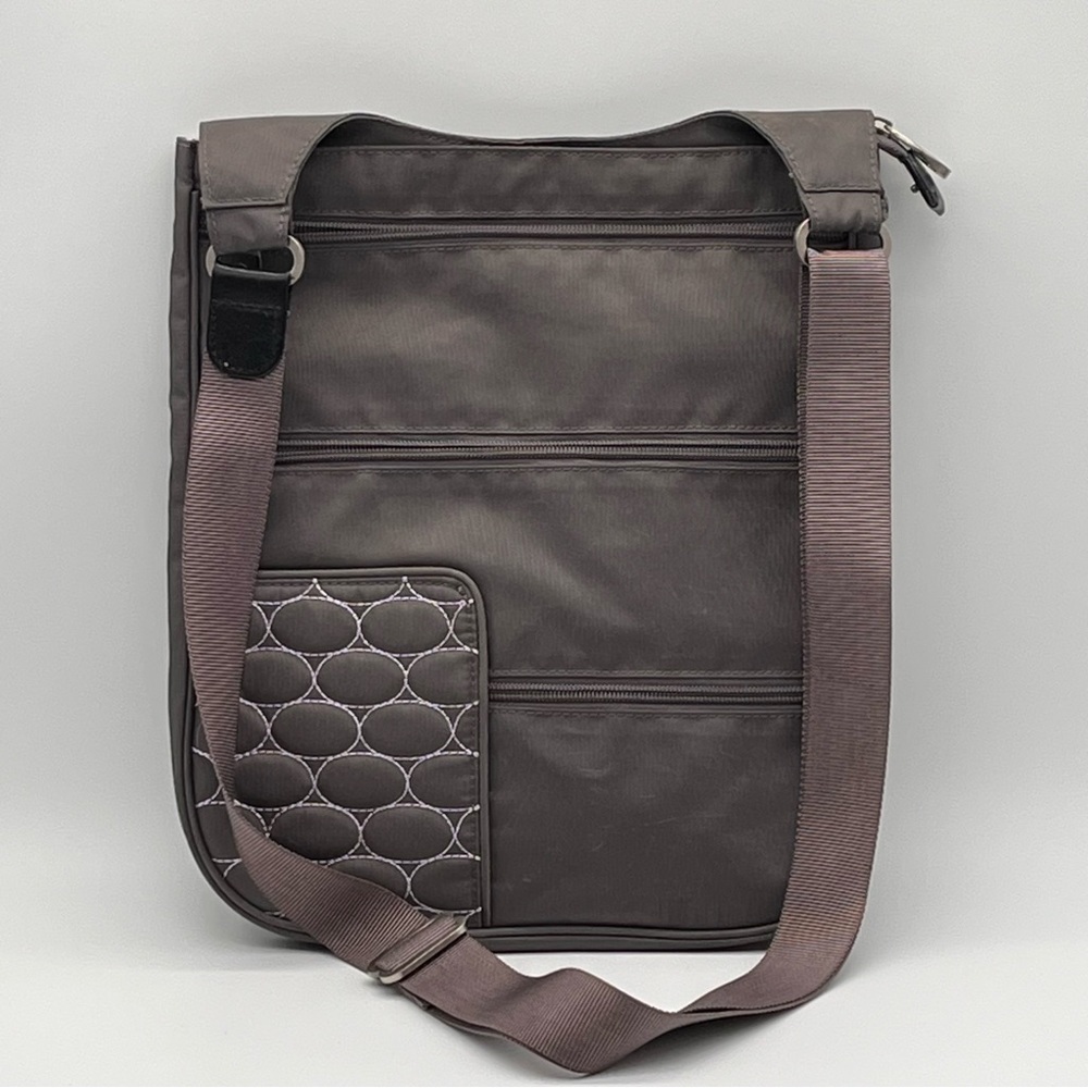 Mosey Travel Bag Purse Eco Friendly Gray Pink Adjustable Lightweight Crossbody